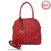 michael kors bedford bowling medium rood boekentassen Versand Nederland a67kl686